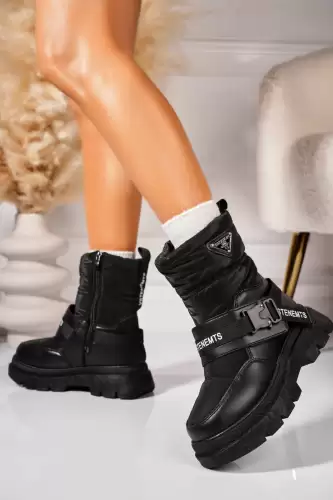 Cizme Dama Imblanite Negre din Piele Ecologica Devlin