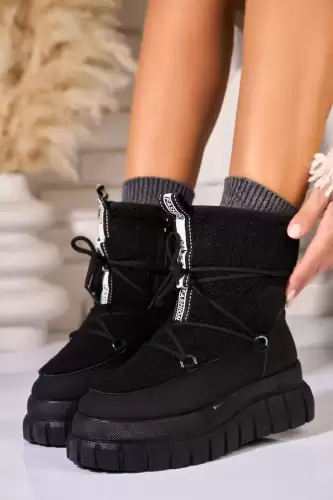 Cizme Dama Imblanite Negre din Piele Ecologica Maddi