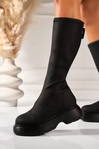 Cizme iarna Negre din Piele Ecologica Hazelle