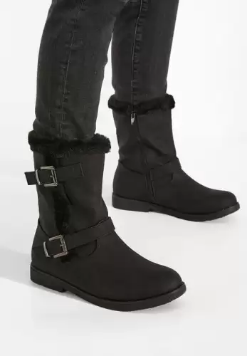 Cizme imblanite dama negre Imola