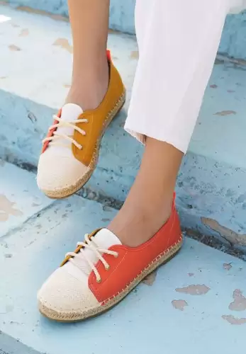 Espadrile dama Doria portocalii