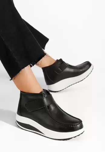 Ghete dama piele Valara negre