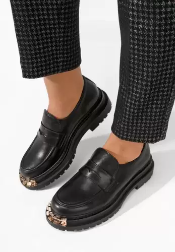 Mocasini cu talpa groasa Hesea negri