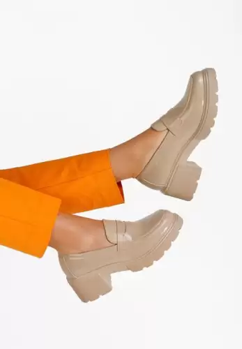 Mocasini cu talpa groasa Naera bej