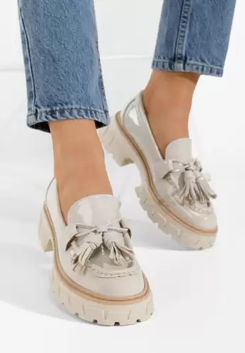 Mocasini cu talpa groasa Tala bej