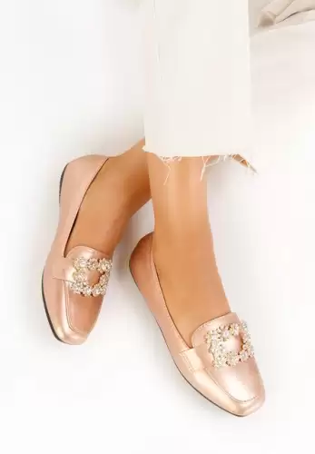 Mocasini dama eleganti Gialla champagne