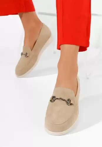Mocasini dama piele Elvia B V2 bej