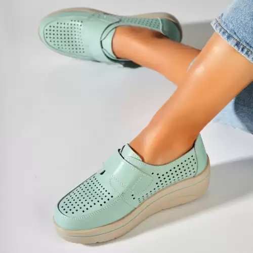 Mocasini dama Piele Naturala Albastri Izana