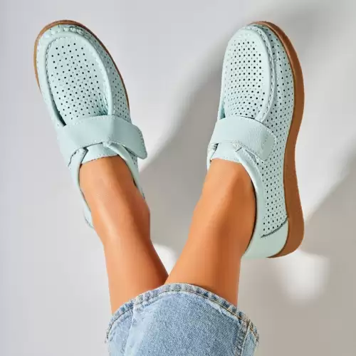 Mocasini dama Piele Naturala Albastri Takari