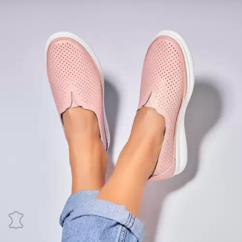 Mocasini dama Piele Naturala Roz Zyere