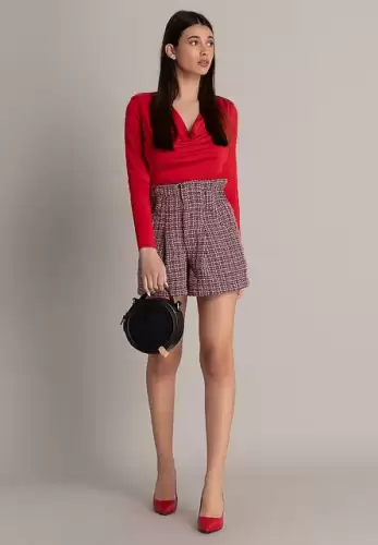 Pantaloni scurti dama Velasia grena