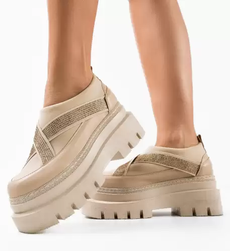 Pantofi Casual Silkine Bej