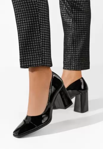Pantofi cu toc gros Brinea negri