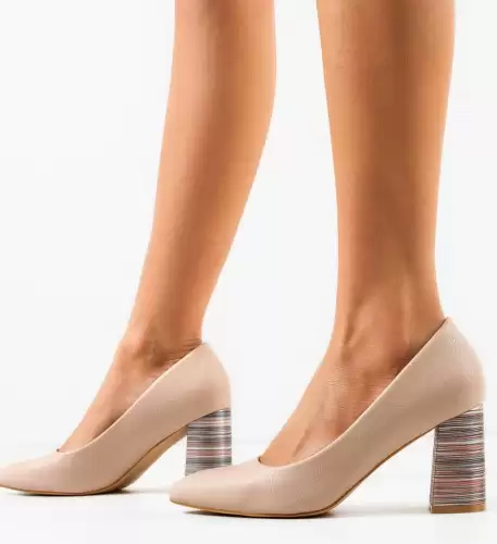 Pantofi cu toc Tuka Bej