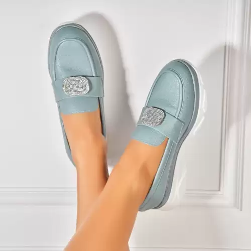 Pantofi dama casual Albastri din Piele Ecologica Alayah