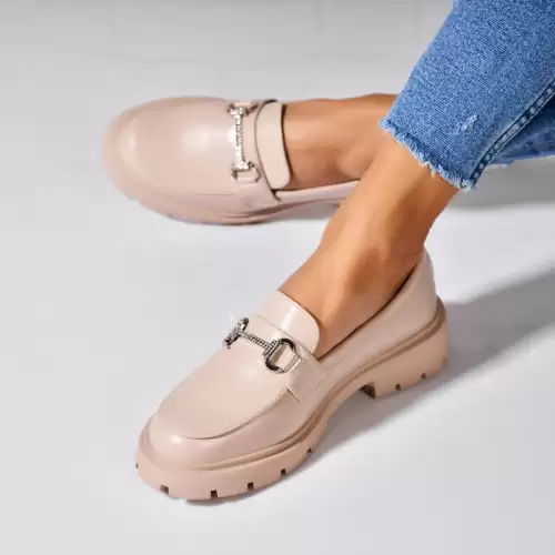 Pantofi dama casual Bej din Piele Ecologica Jazaria
