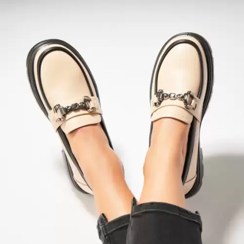 Pantofi dama casual Bej din Piele Ecologica Lyddie