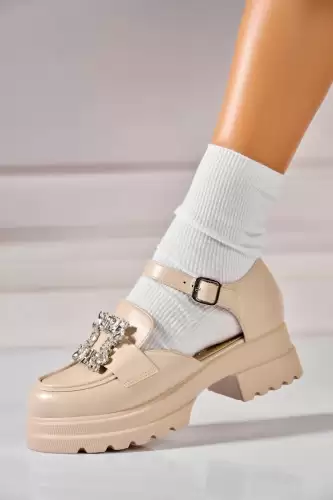Pantofi dama casual Bej din Piele Ecologica Mylena
