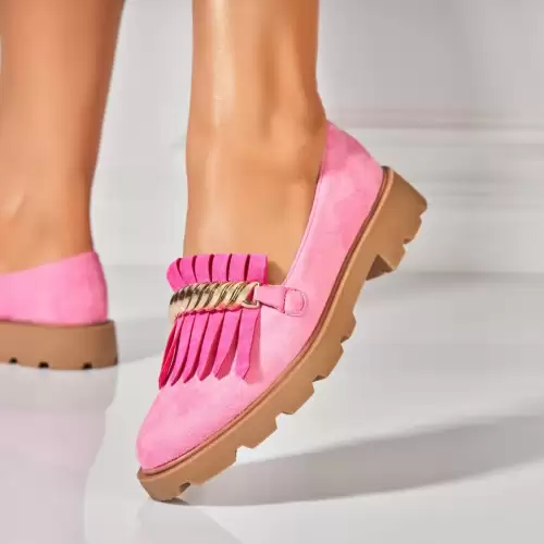 Pantofi dama casual Fucsia din Piele Ecologica Intoarsa Vania