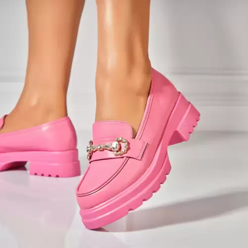 Pantofi dama casual Fucsia din Piele Ecologica Keiry