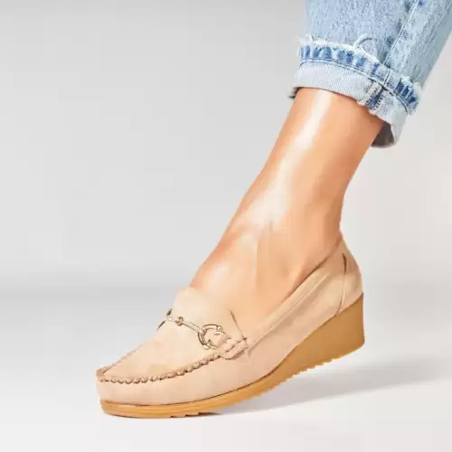 Pantofi dama casual Kaki din Piele Ecologica Intoarsa Aanya2