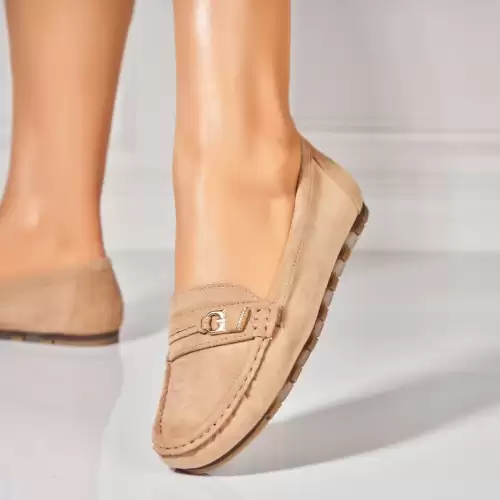 Pantofi dama casual Kaki din Piele Ecologica Intoarsa Atley