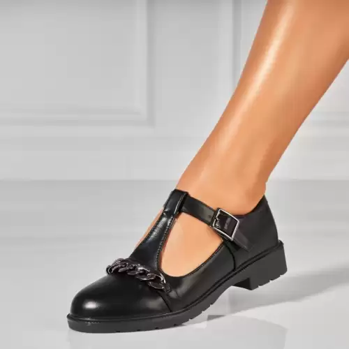 Pantofi dama casual Negri din Piele Ecologica Sinan