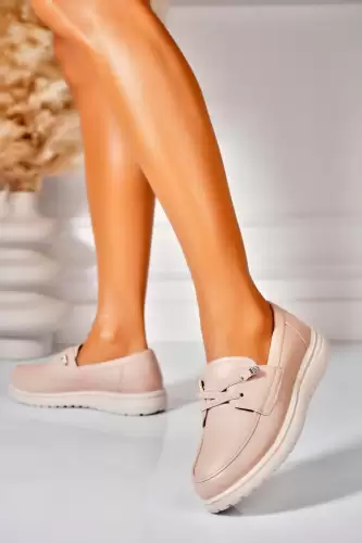 Pantofi dama casual Roz din Piele Ecologica Makeila