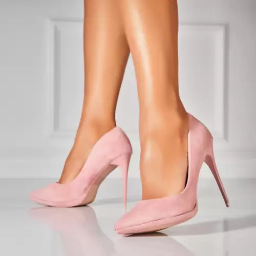 Pantofi dama stiletto Roz din Piele Ecologica Intoarsa Ezrie2