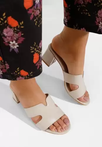 Papuci cu toc Alemena V2 bej