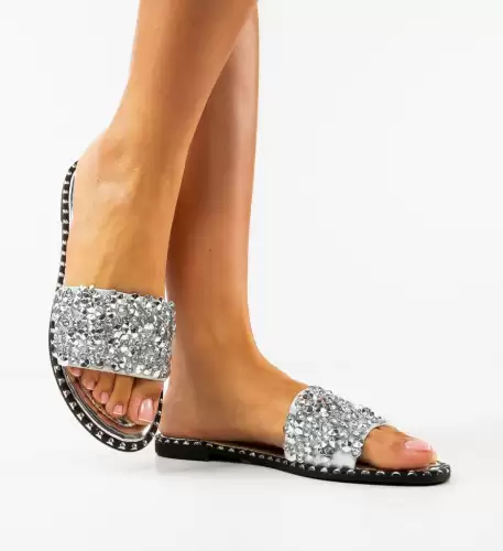 Papuci dama Kizzie Argintii