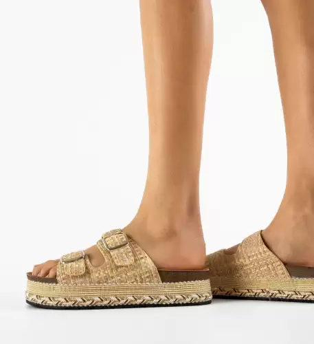 Papuci dama Miller Bej