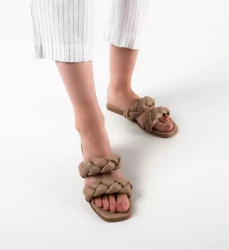 Papuci dama Willis Bej