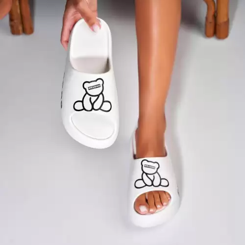 Papuci/Slapi Albi din Spuma Barsha