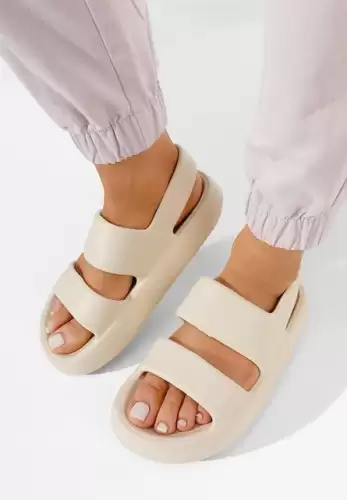 Sandale cu talpa groasa Granza bej