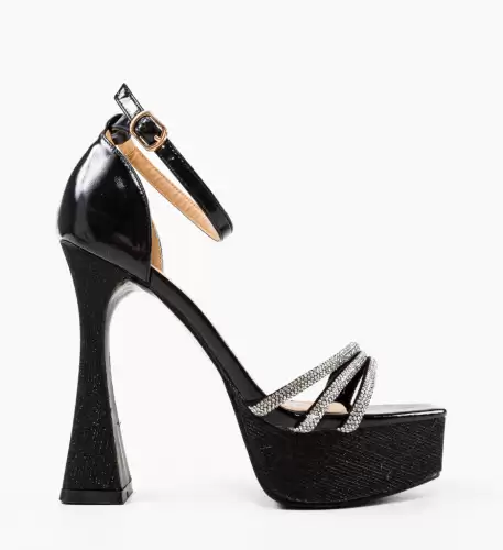 Sandale cu toc Alicia Negre