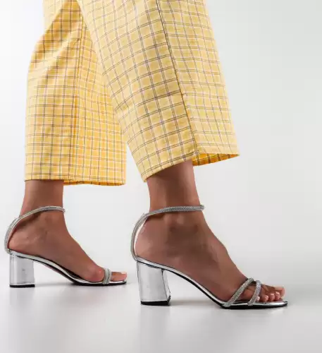 Sandale cu toc Anody Argintii