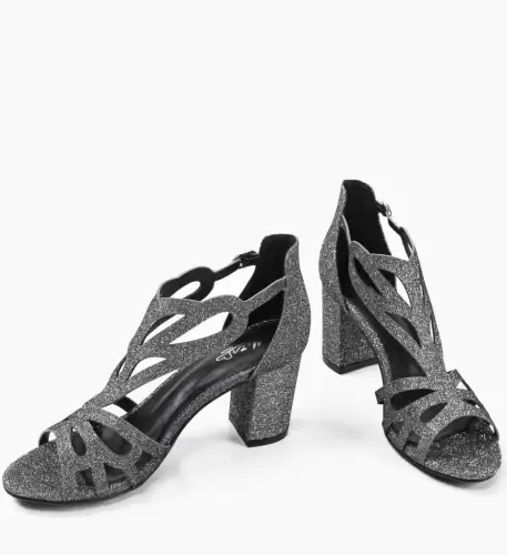 Sandale cu toc Bassam Gri