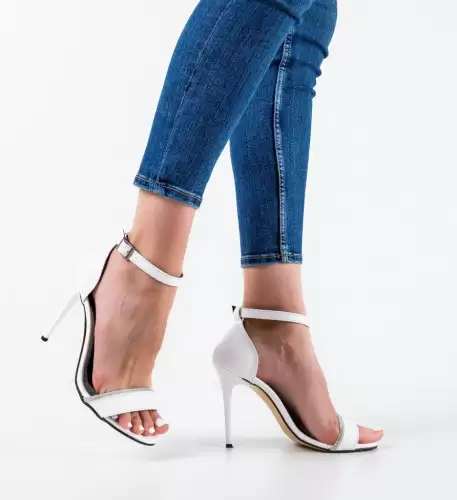 Sandale cu toc Cassius Albe