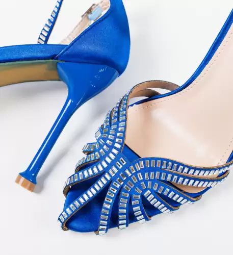 Sandale cu toc Castellano Albastre