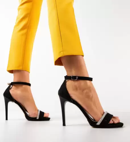 Sandale cu toc Crimson Negre