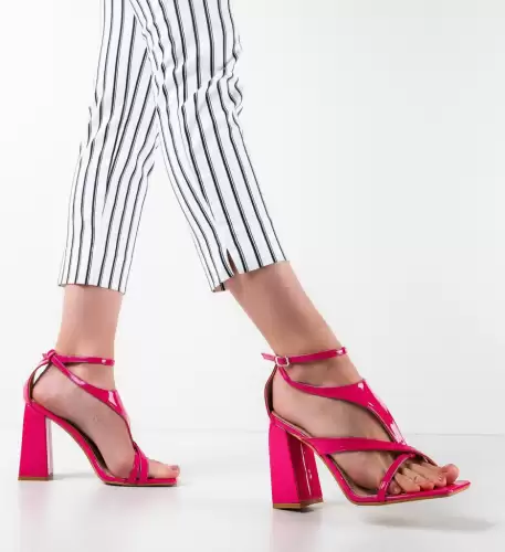 Sandale cu toc Dilara Fuchsia