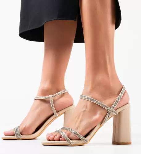 Sandale cu toc Estrada Bej