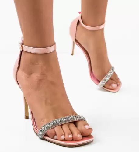 Sandale cu toc Eteset Roz