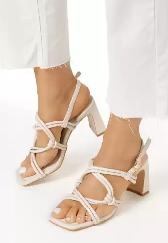 Sandale cu toc Freida Bej