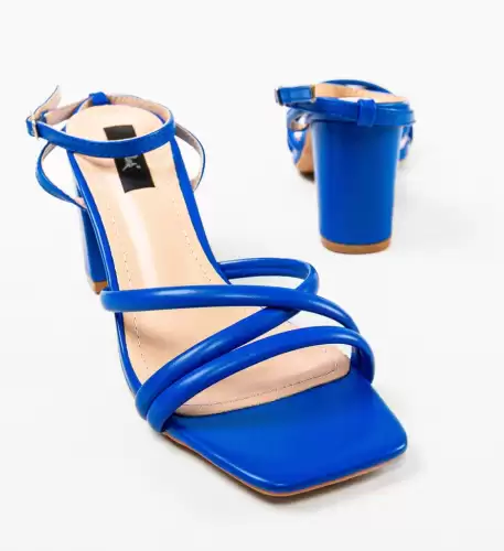 Sandale cu toc Frida Albastre