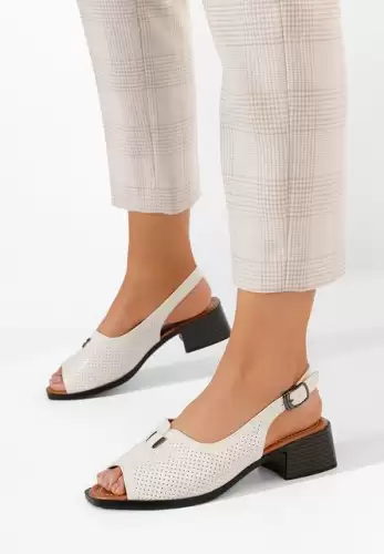 Sandale cu toc gros Bavaria bej