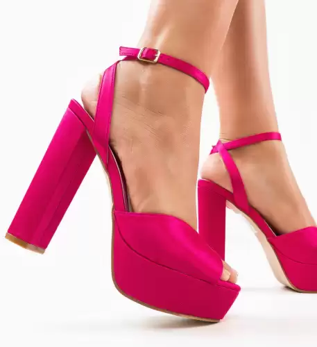 Sandale cu toc Gustavo Fuchsia