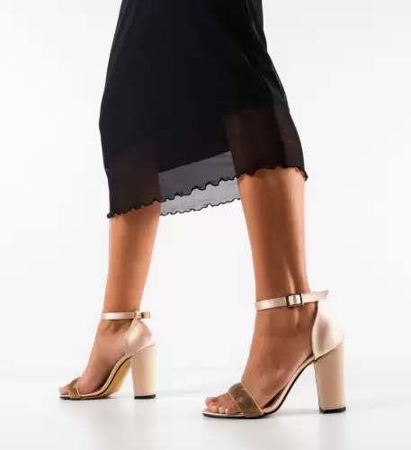 Sandale cu toc Hester Bej