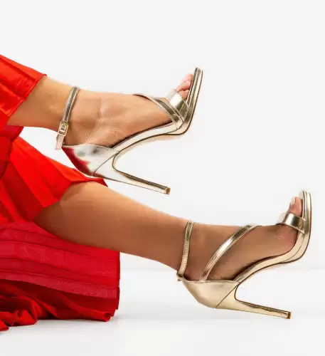 Sandale cu toc Jova Aurii